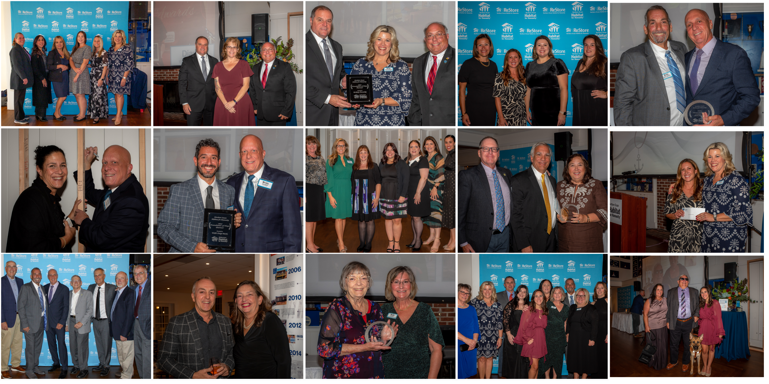 photo collage of people at an event